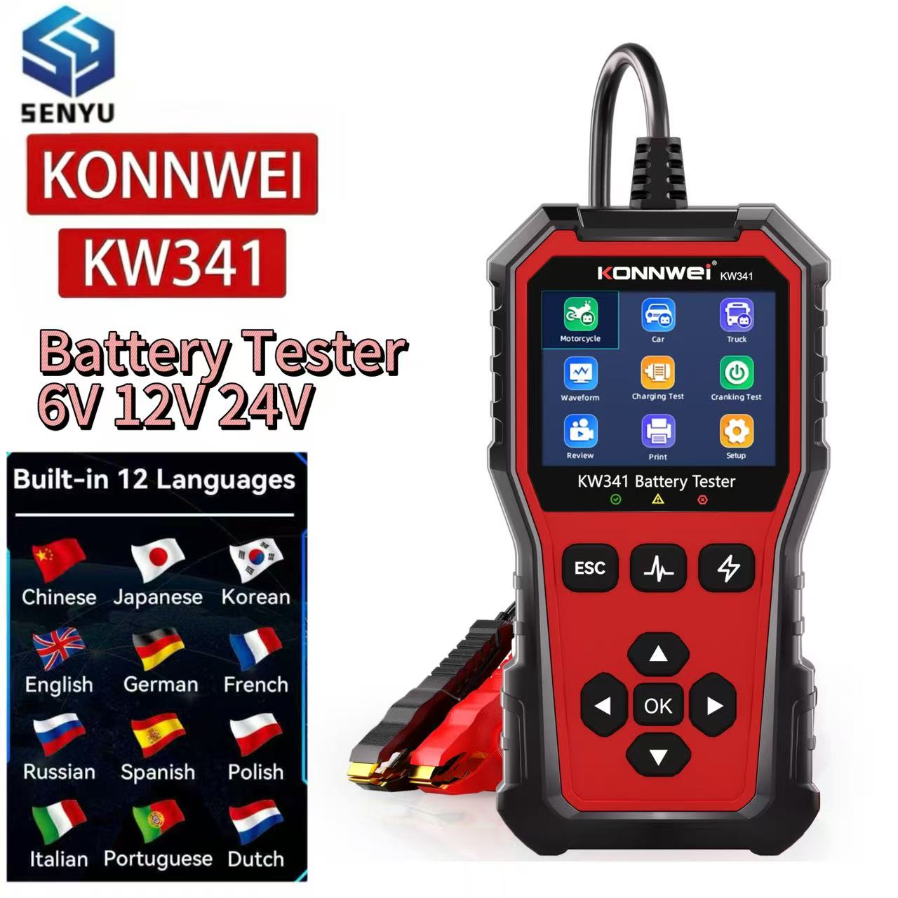 KONNWEI KW341 Car Moto Truck B - Battery Load Tester review and price